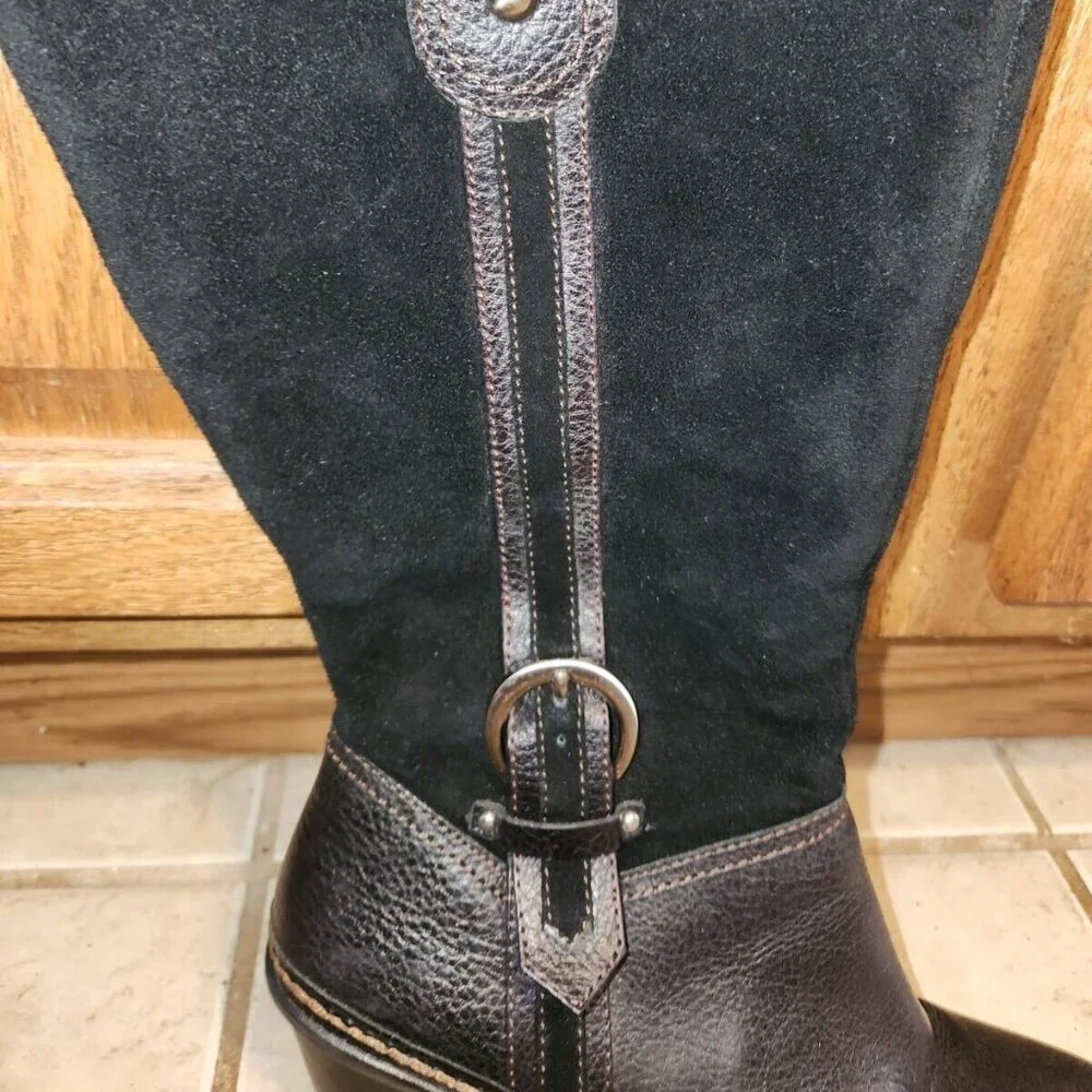 Naturalizer Boots Black Leather Tall Classic Dandy N5 Comfort Women's Sz 7.5 W - Picture 7 of 9
